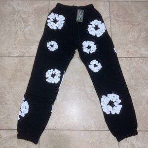 Black Joggers with White Pattern
